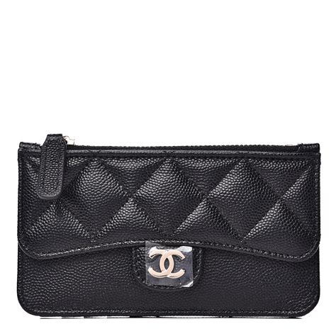 chanel card holder with zip